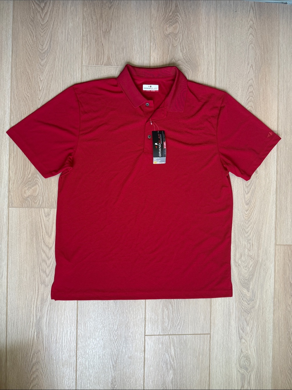 NWT Golf Polo Grand Slam Men's Performance Shirt Red Short Sleeve XL